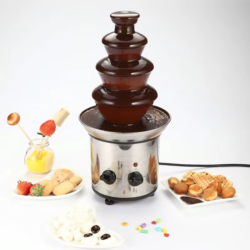 Lot de 10 Fontaine à chocolat 4 niveaux – Machine à chocolat fondant pour pâtisserie, anniversaires, hôtels, buffets et fêtes