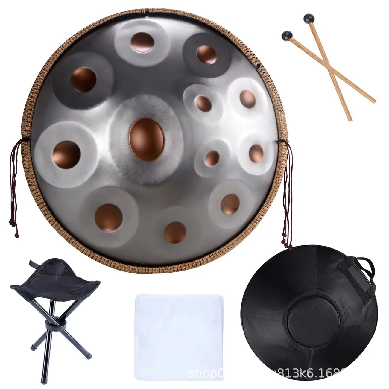 Handpan professionnel 9 à 12 notes – Tambour mélodique en acier, son apaisant, instrument de méditation et de relaxation