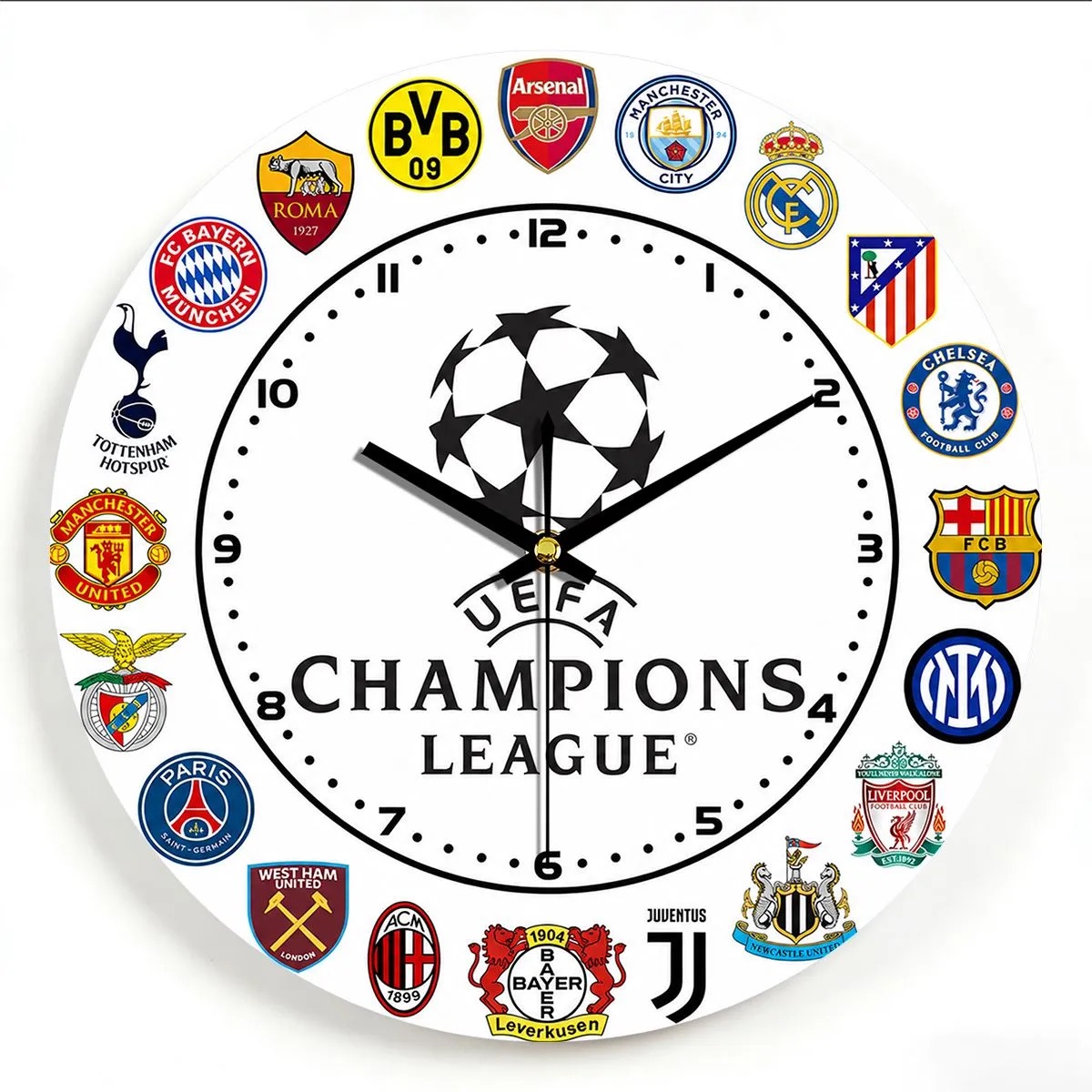 Lot de 50 Horloge murale logo des grands clubs européens