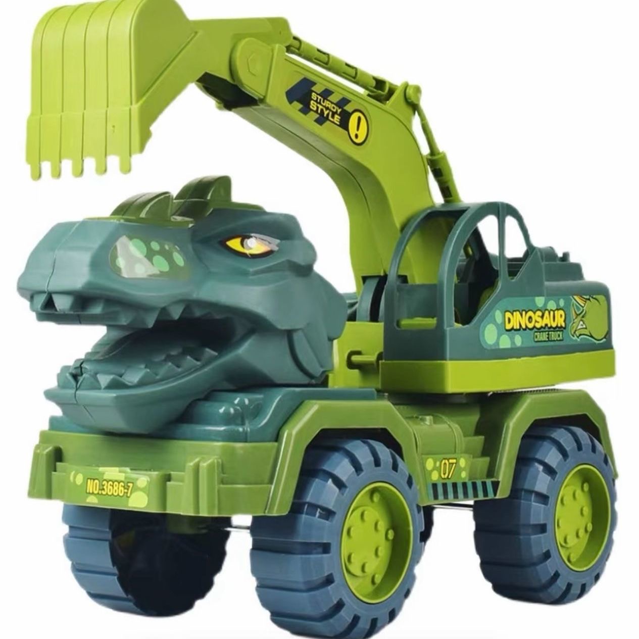 Grande Voiture Dinosaure pour Enfants – Camion de Chantier avec Pelle Excavatrice