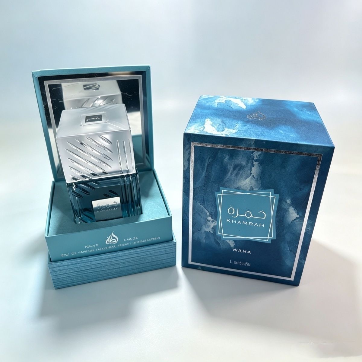Lattafa Khamrah Waha Eau de Parfum 100 ml – Parfum Mixte aux Notes Fraîches, Aquatiques et Boisées – Longue Tenue