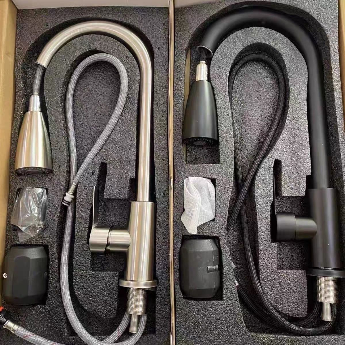 Lot de 30 Robinet de cuisine avec douchette extractible – Mitigeur orientable eau chaude et froide, anti-éclaboussures pour évier et bac à légumes