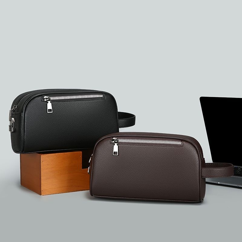 Lot de 20 – Sacoche homme noire en cuir grainé