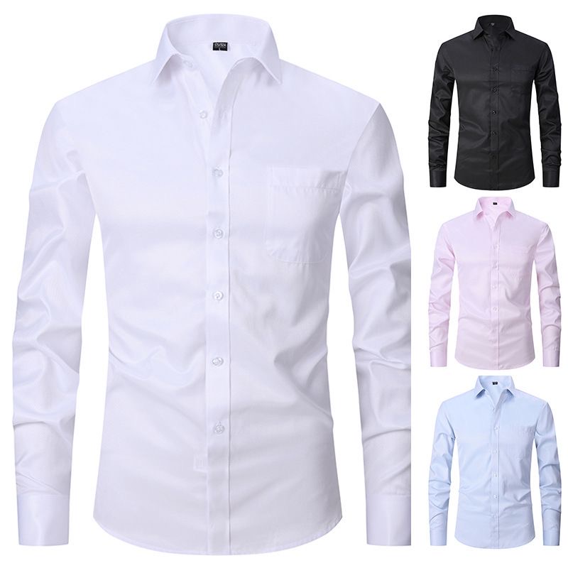 Lot 10 mix chemise Chemise blanche homme à manches longues – Coupe élégante et décontractée, style business et anti-froissement