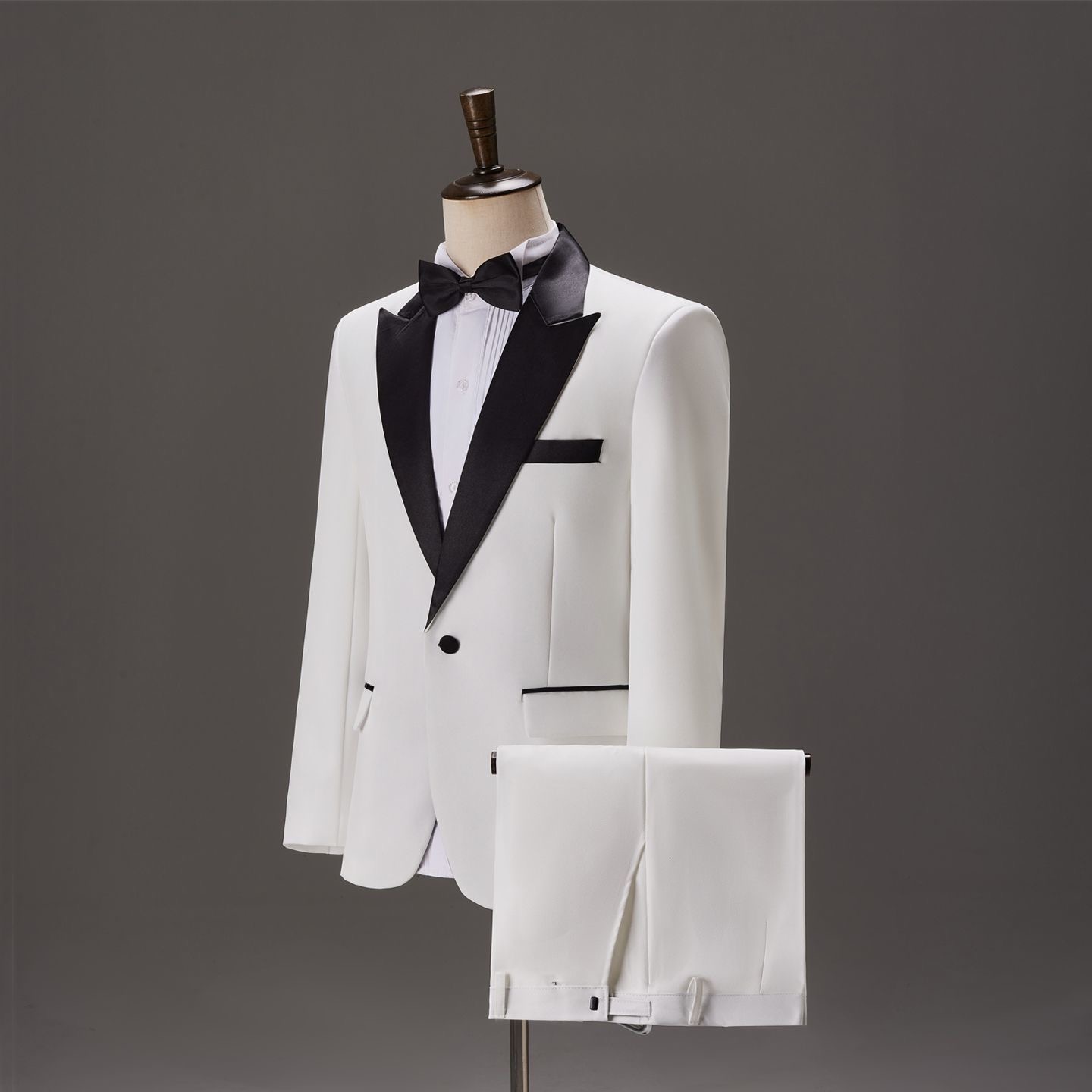 Ensemble costume blanc homme – Tenue de scène élégante pour mariage , chanteur, présentateur