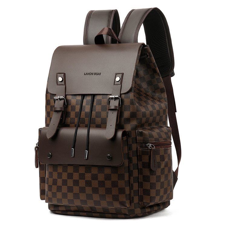 Sac à dos homme à carreaux – Grande capacité, sac business pour ordinateur, travail, voyage et déplacements