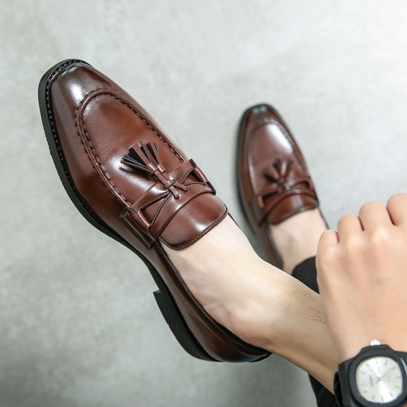 Mocassins homme d’été respirants – Chaussures en cuir à enfiler, style anglais décontracté et tendance