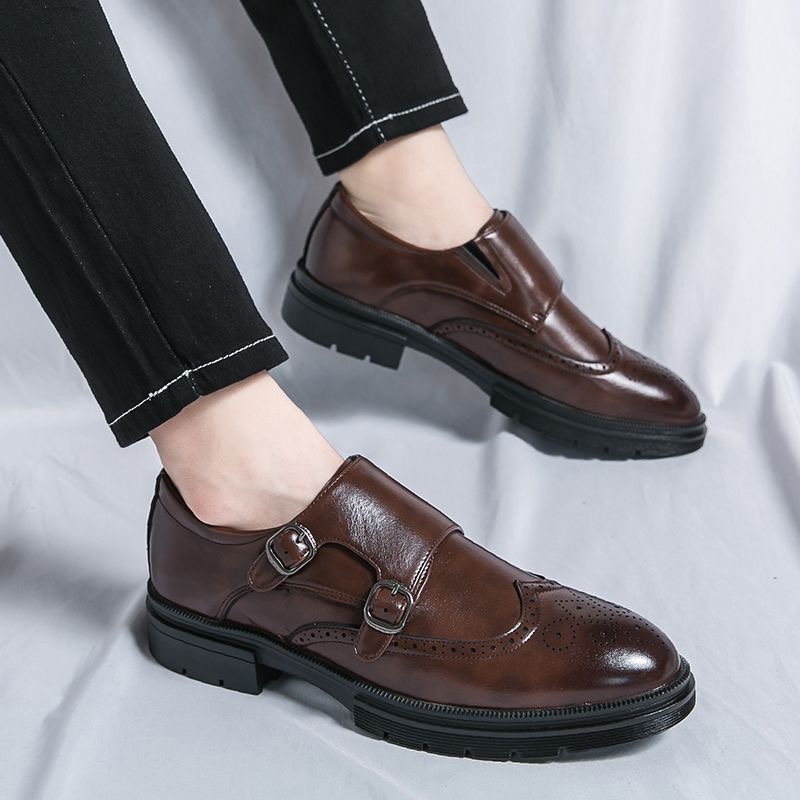 Chaussures habillées homme 2026 – Derbies en cuir style anglais, à boucle, élégantes et tendance