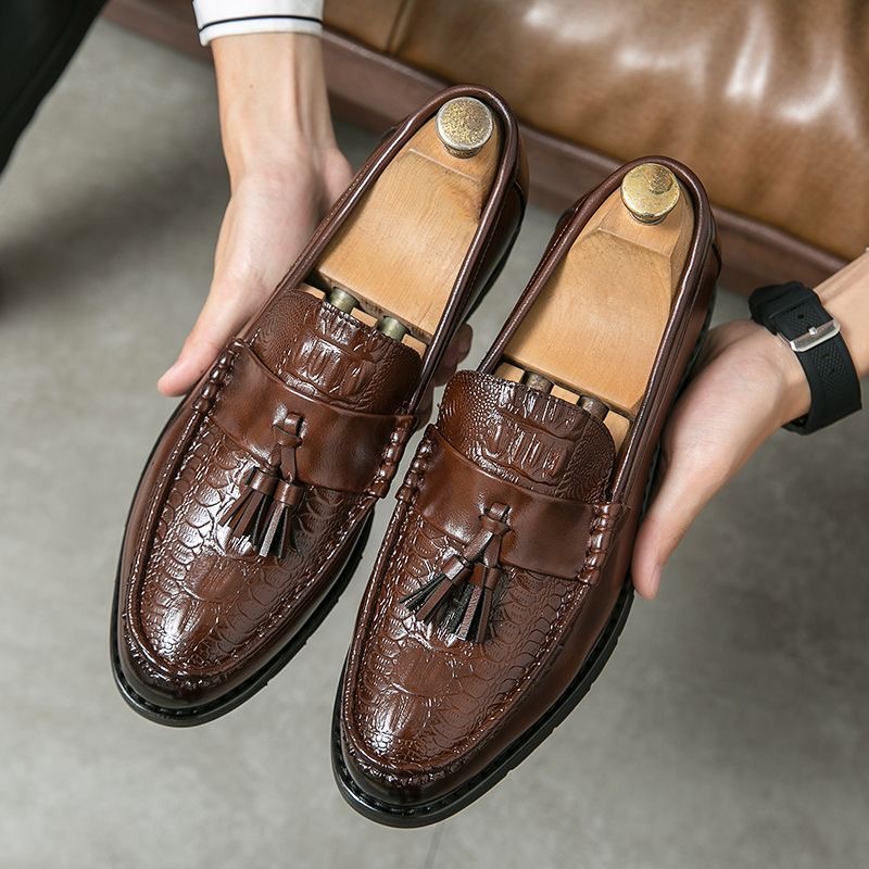 Mocassins homme tendance – Chaussures en cuir style anglais, à enfiler, élégantes et polyvalentes