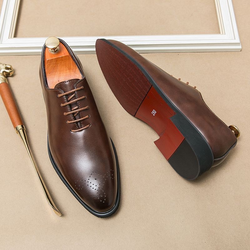 Chaussures Derby homme 2026 – Chaussures habillées en cuir à bout pointu, style anglais rétro et tendance