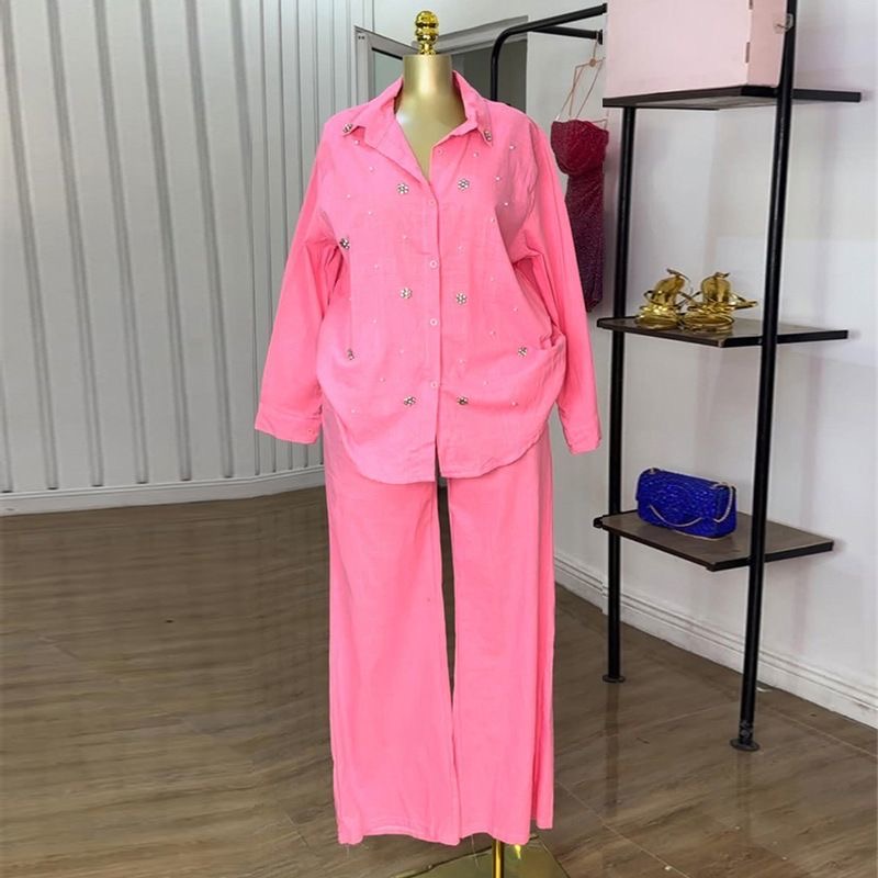 Ensemble Kenora Lamarque chemise perlée et pantalon droit