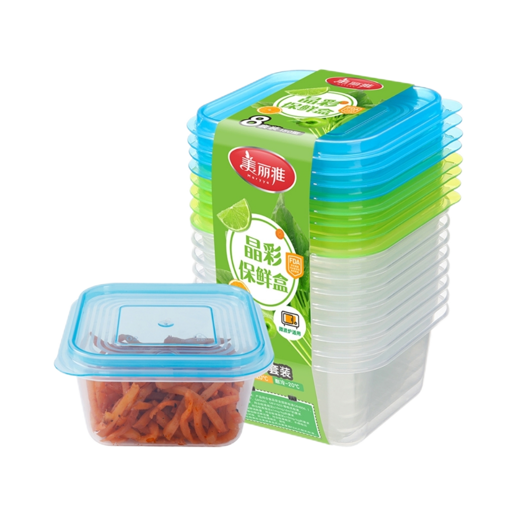 Lot de 100 de 10 en 1 Boîte alimentaire jetable transparente 150 ml – boîte de conservation compatible micro-ondes et réfrigérateur