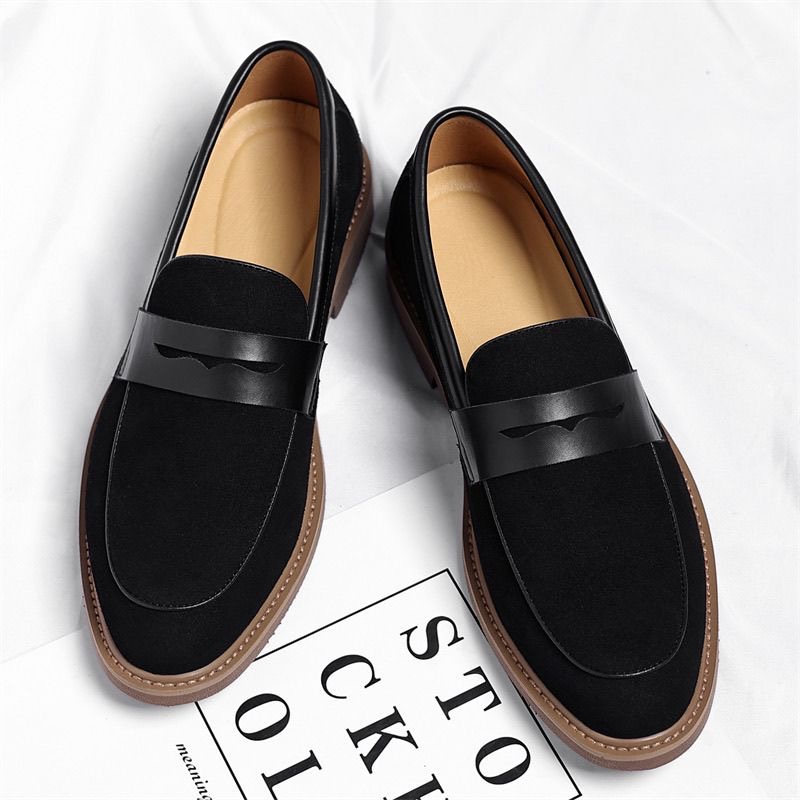 Mocassins Homme en Cuir Suédé Style Britannique